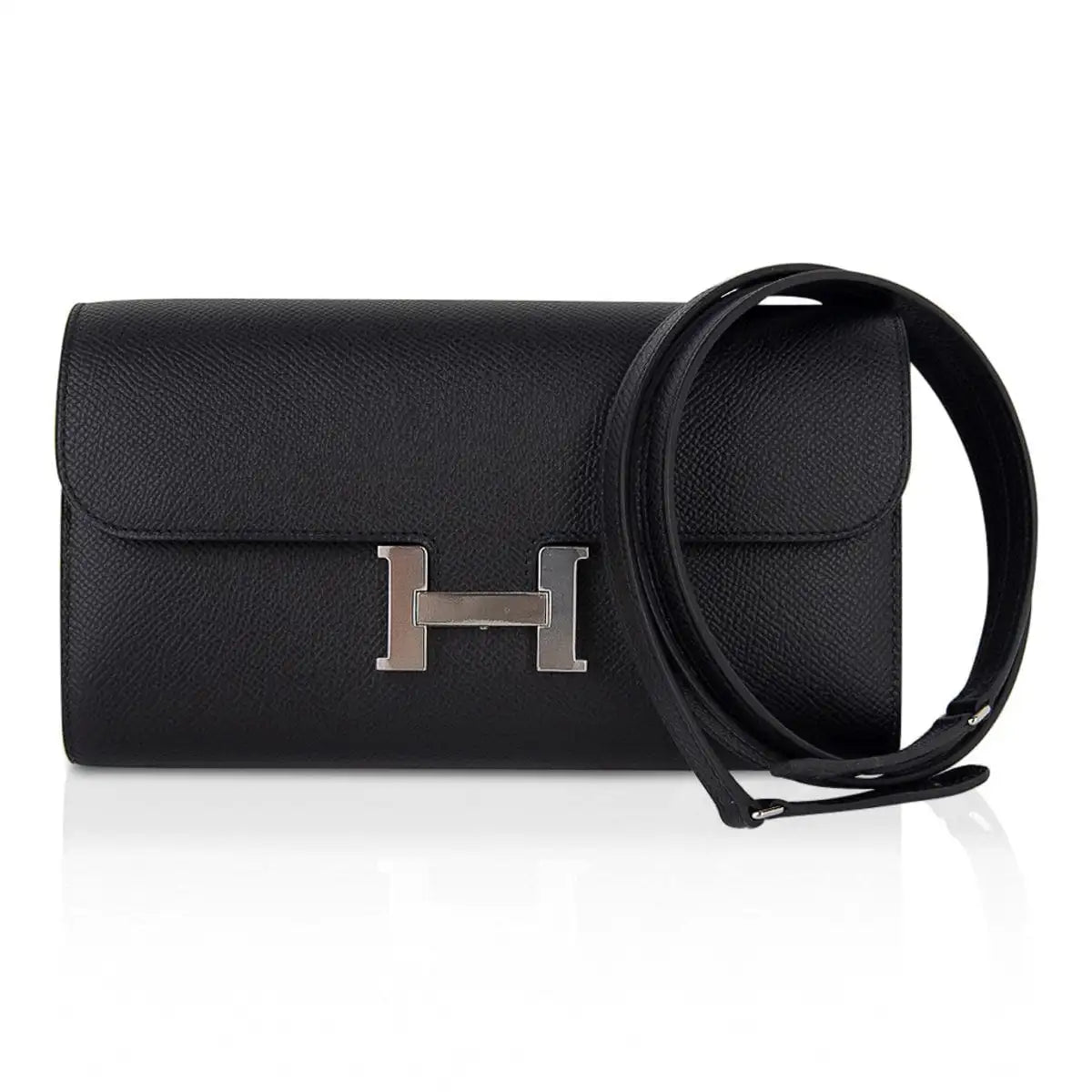 Constance Long Wallet Black Epsom with Palladium Hardware