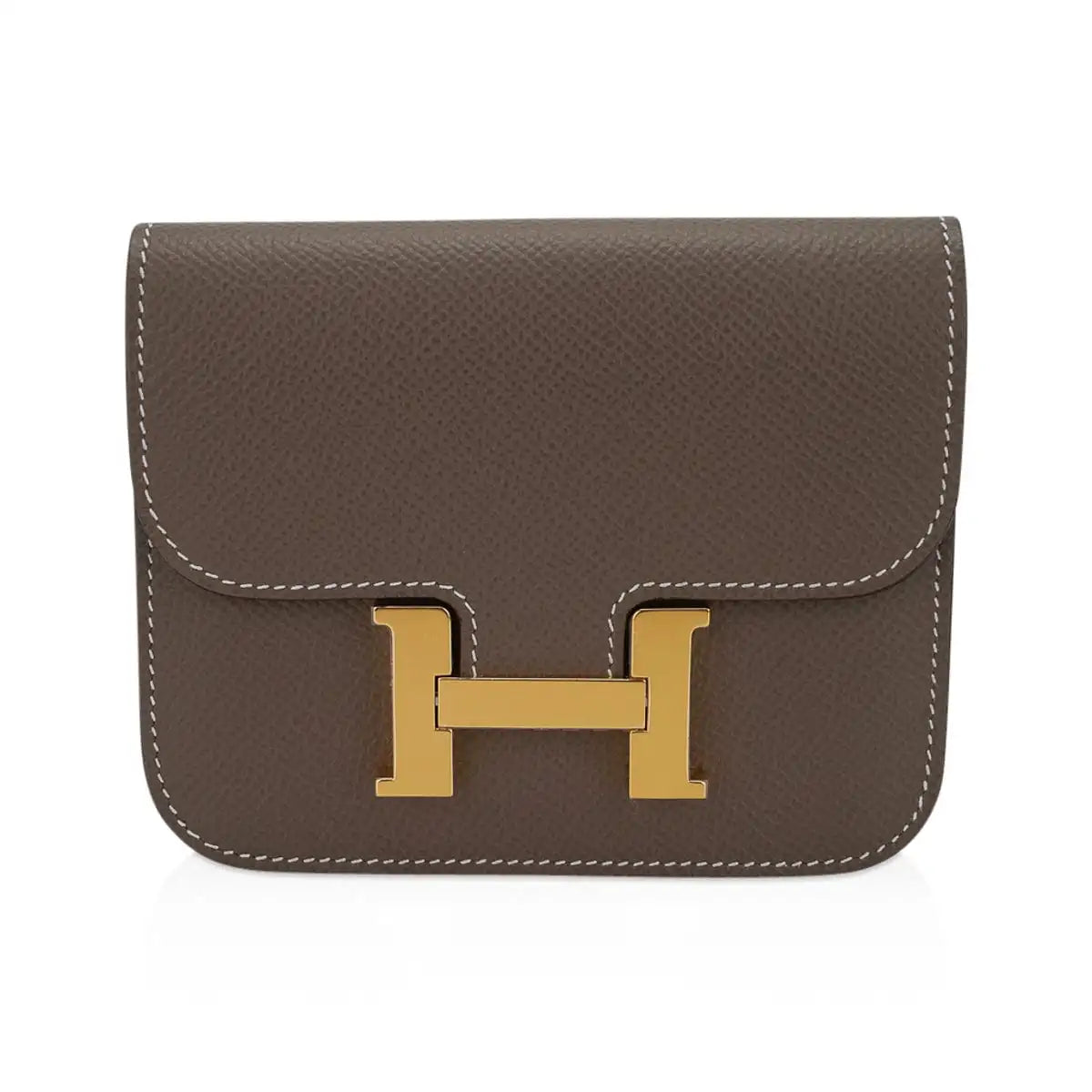 Constance Slim Wallet Epsom Leather with Gold Hardware