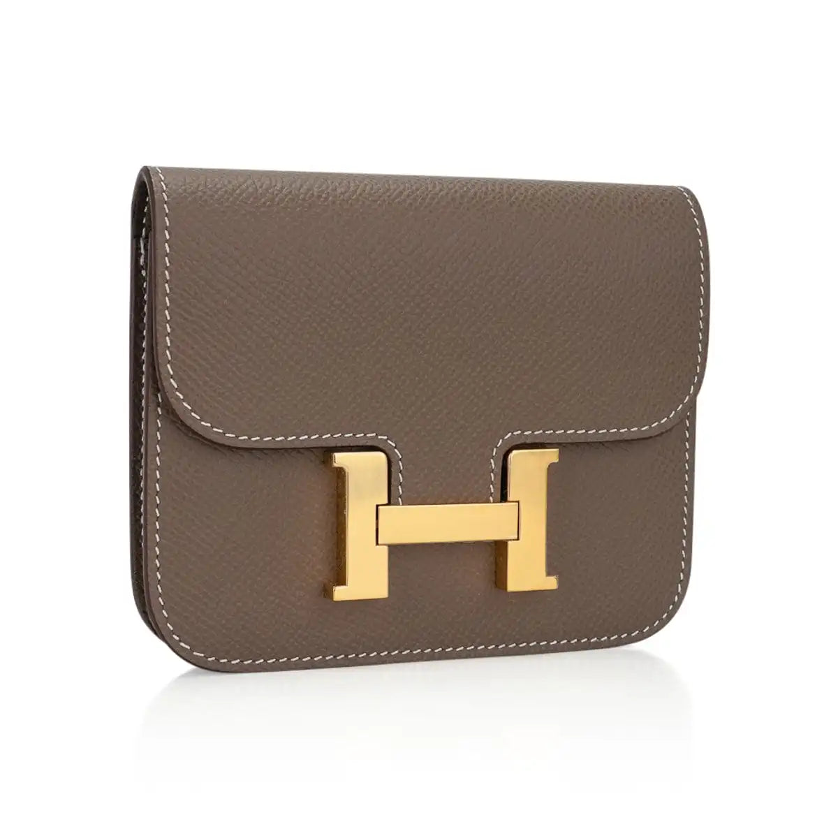 Constance Slim Wallet Epsom Leather with Gold Hardware