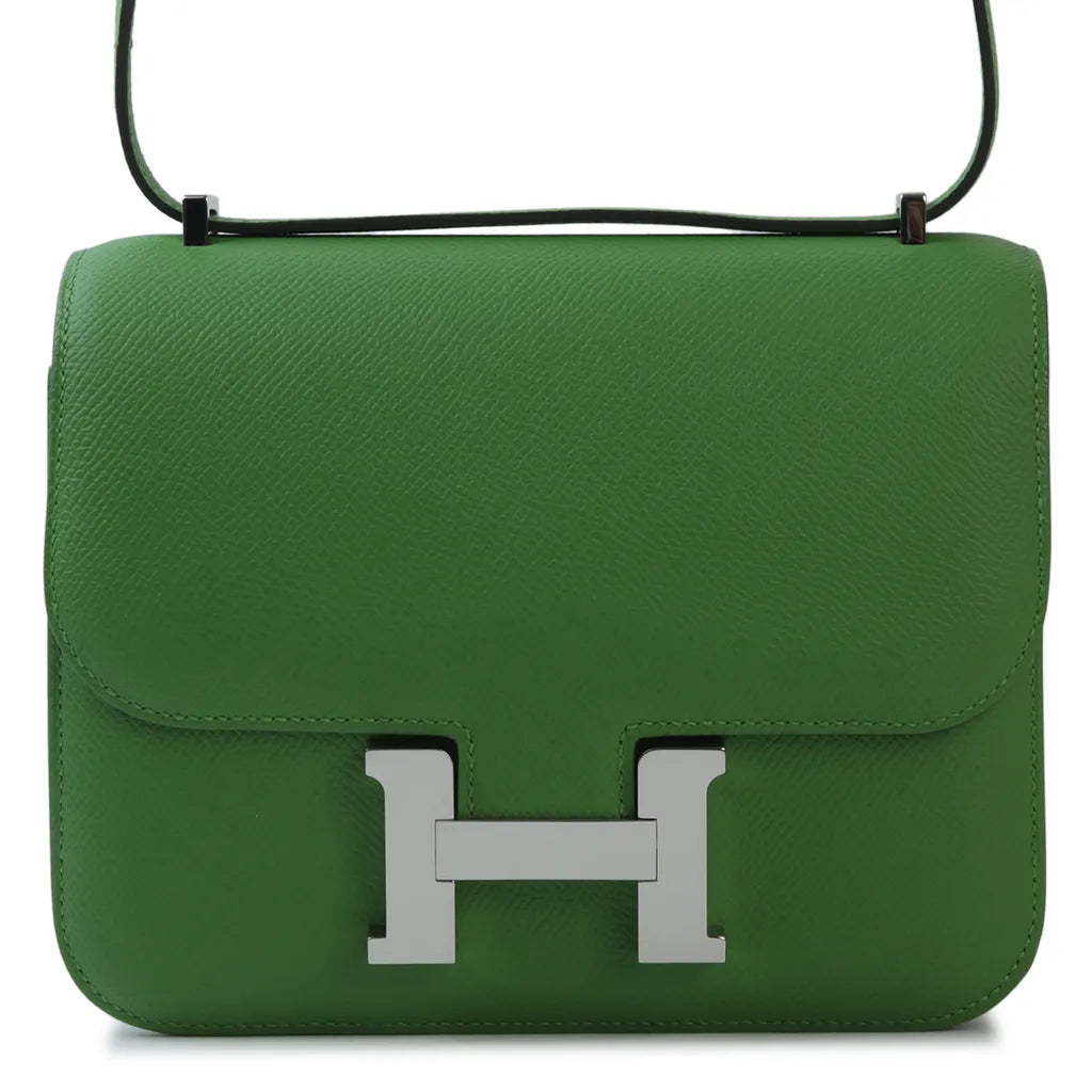 Constance Mini 19 in Vert Yucca Epsom leather with Palladium hardware