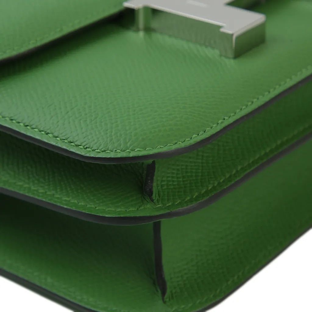 Constance Mini 19 in Vert Yucca Epsom leather with Palladium hardware