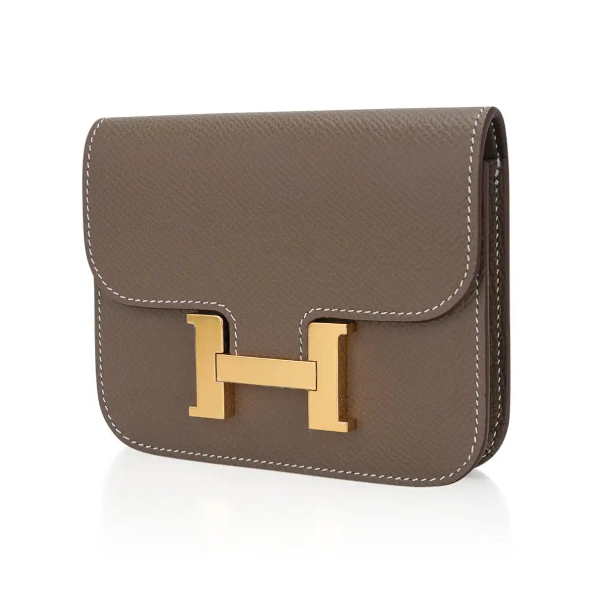 Constance Slim Wallet Epsom Leather with Gold Hardware