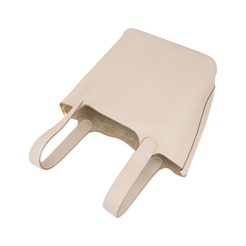 Lock 18 Bag Craie Gold Hardware Clemence Leather