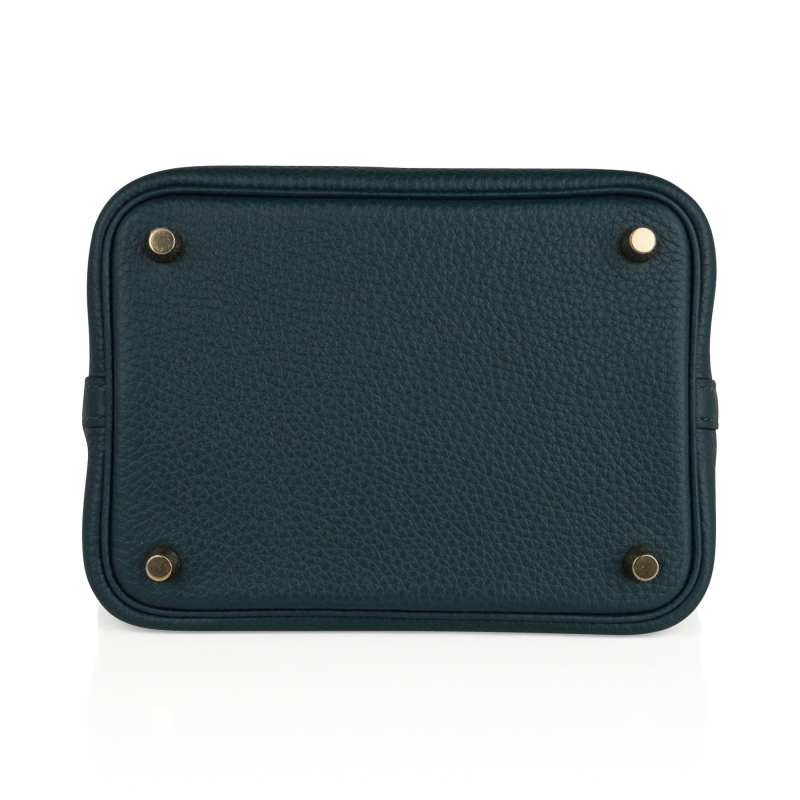 Lock 18 Bag Vert Cypress Gold Hardware Clemence Leather