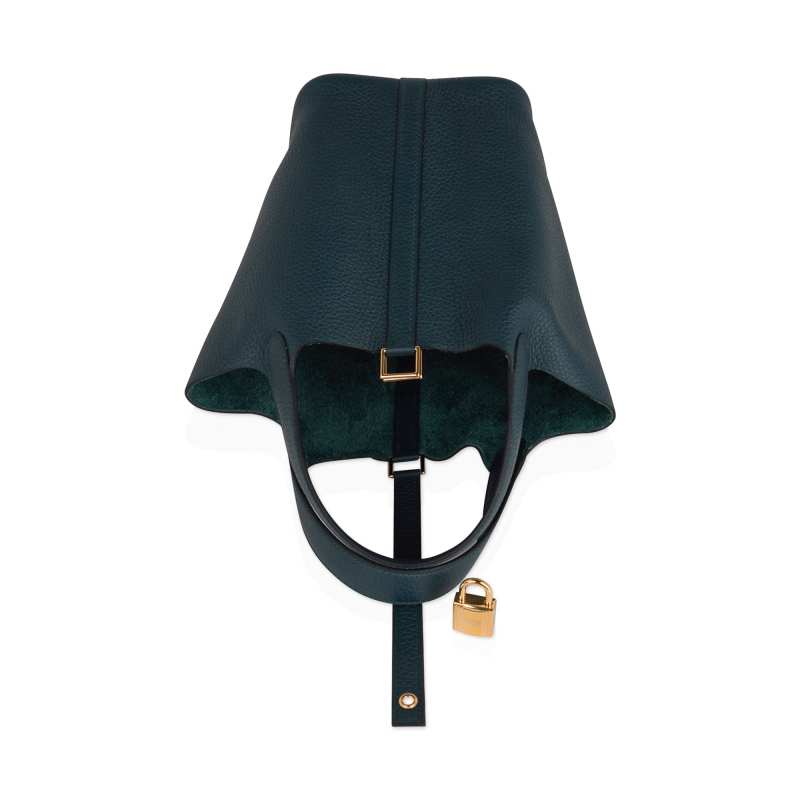 Lock 18 Bag Vert Cypress Gold Hardware Clemence Leather