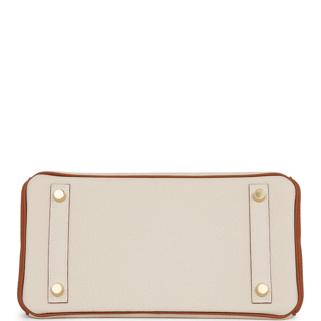 Birkin 25 Craie and Gold Togo Brushed Gold Hardware