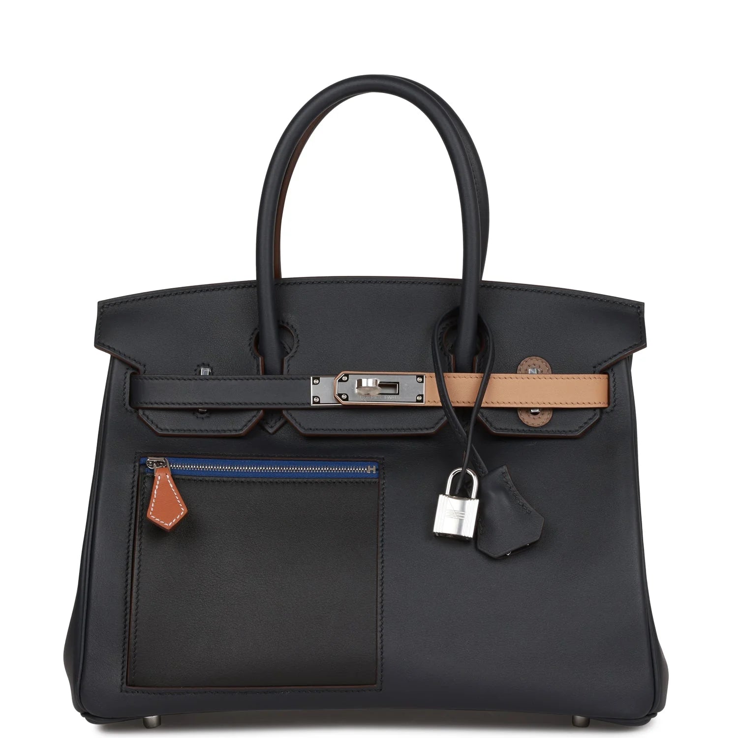 Colormatic Birkin 30 Caban, Black and Chai Swift Palladium Hardware