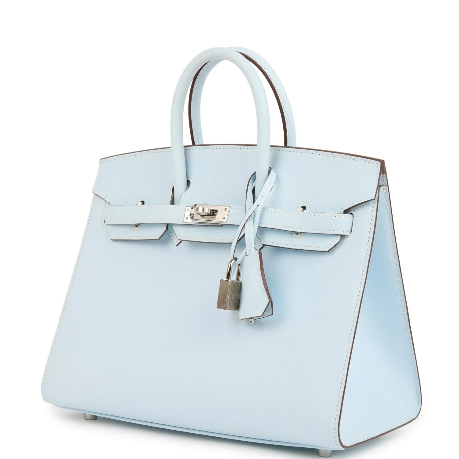 Birkin Sellier 25 Bleu Brume Epsom Palladium Hardware