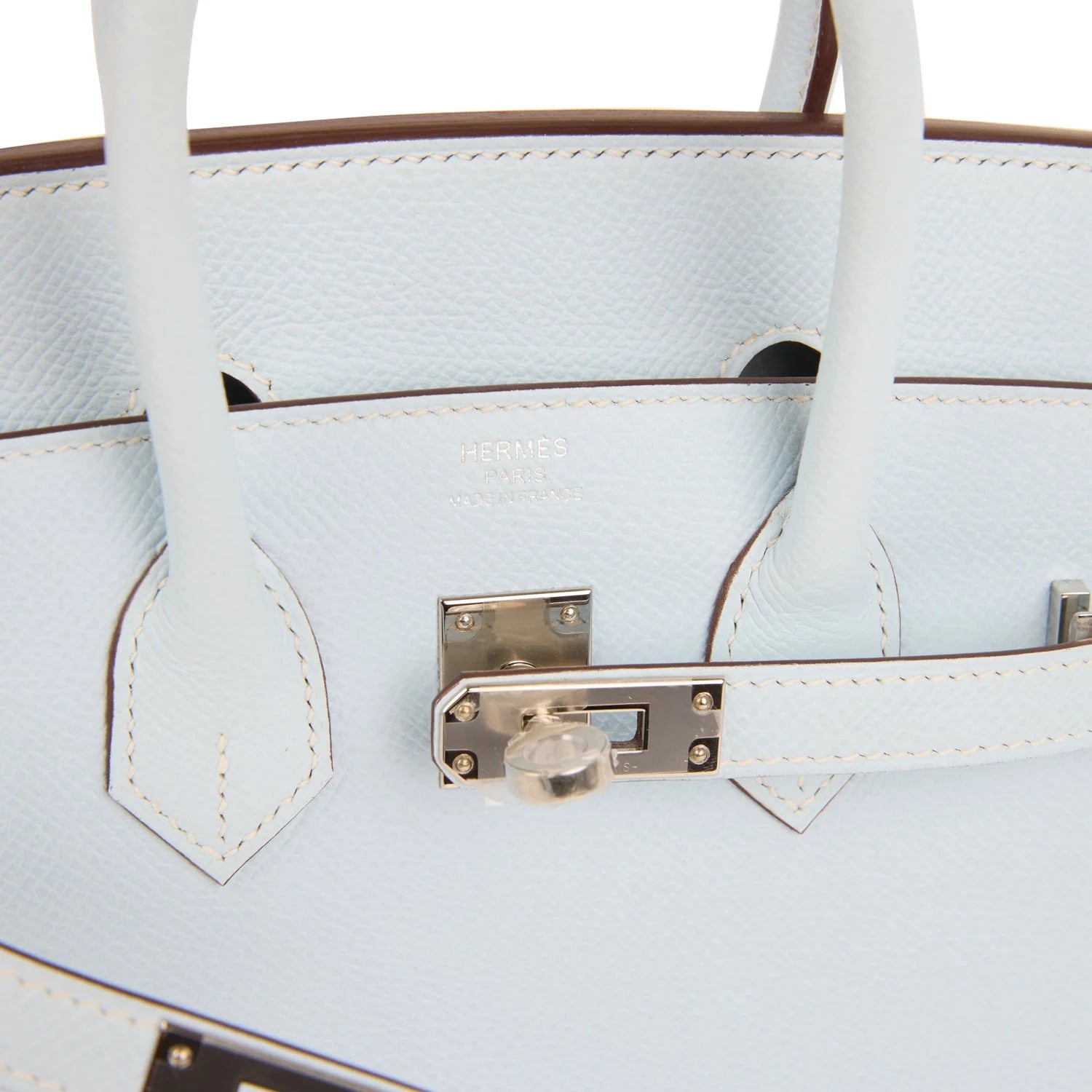 Birkin Sellier 25 Bleu Brume Epsom Palladium Hardware