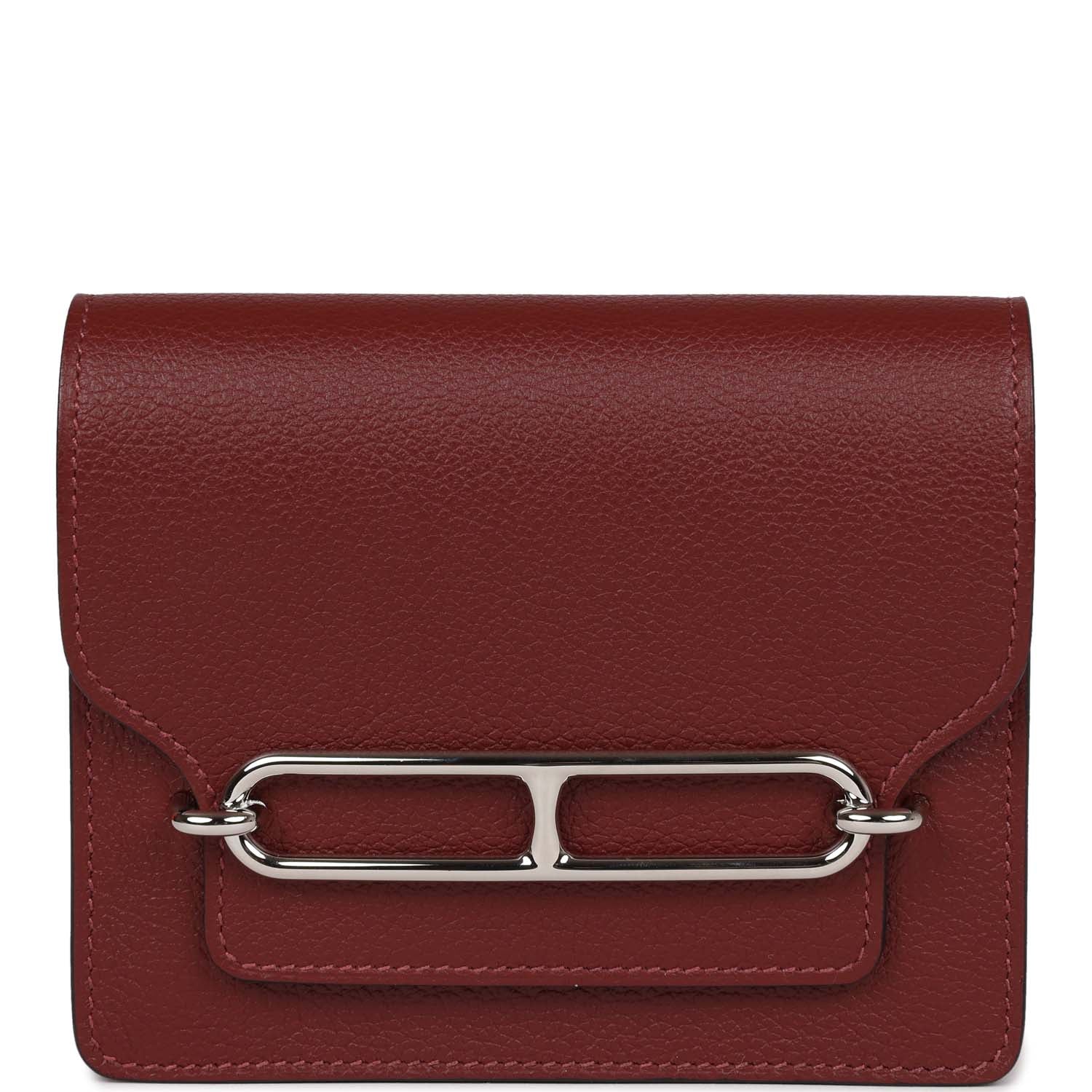 Roulis Slim Wallet Bi-Color Rouge H/Rose Azalee Evercolor Palladium Hardware