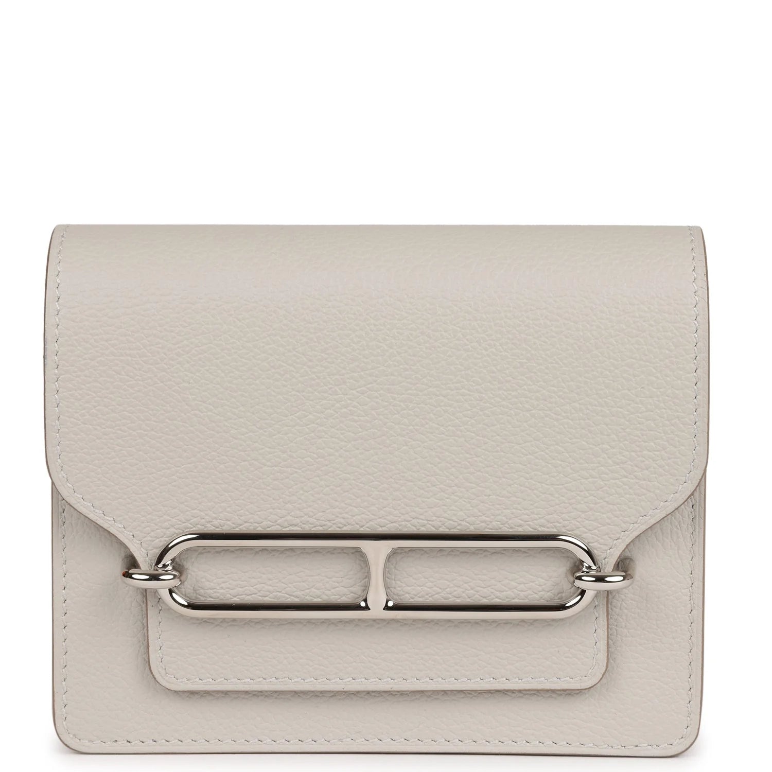 Roulis Slim Wallet Gris Perle Evercolor Palladium Hardware