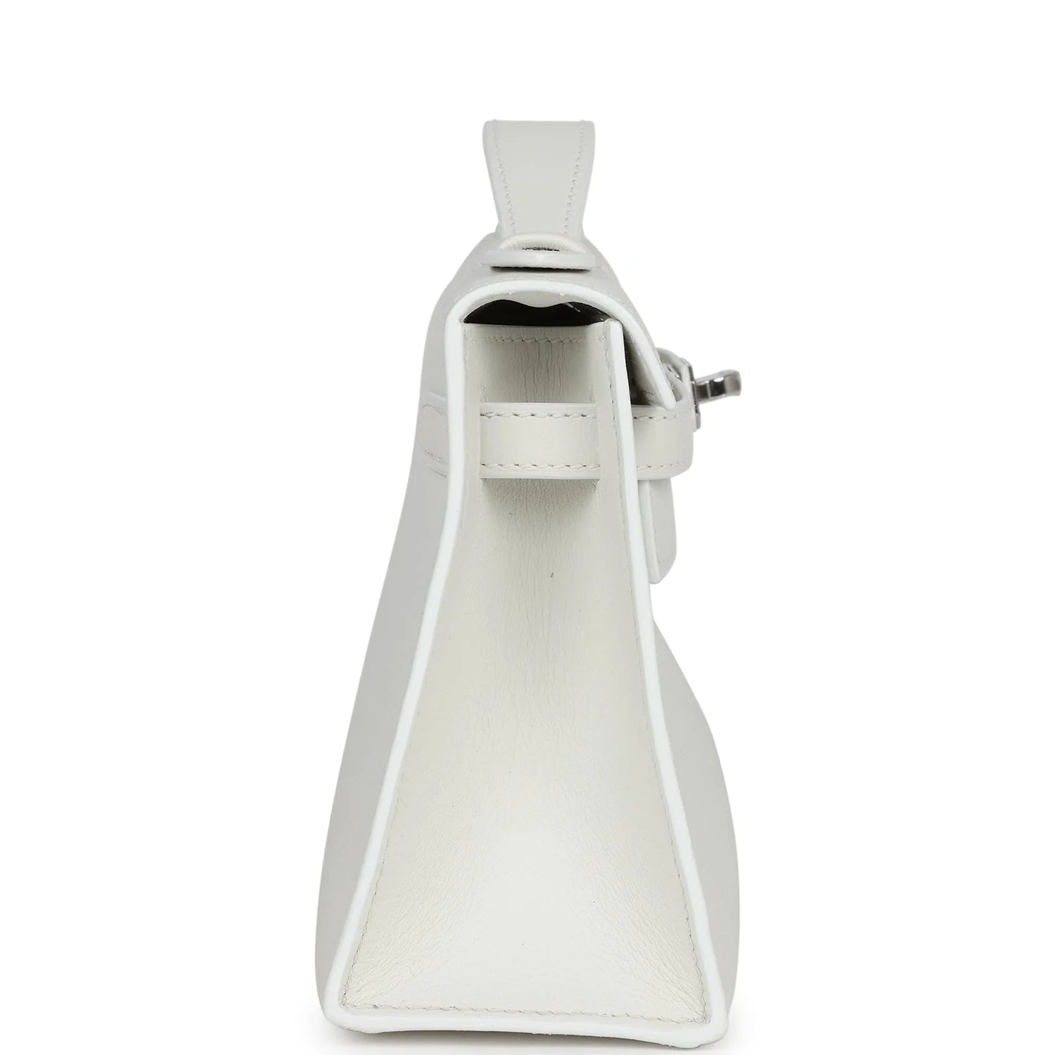 Kelly Pochette White Swift Palladium Hardware