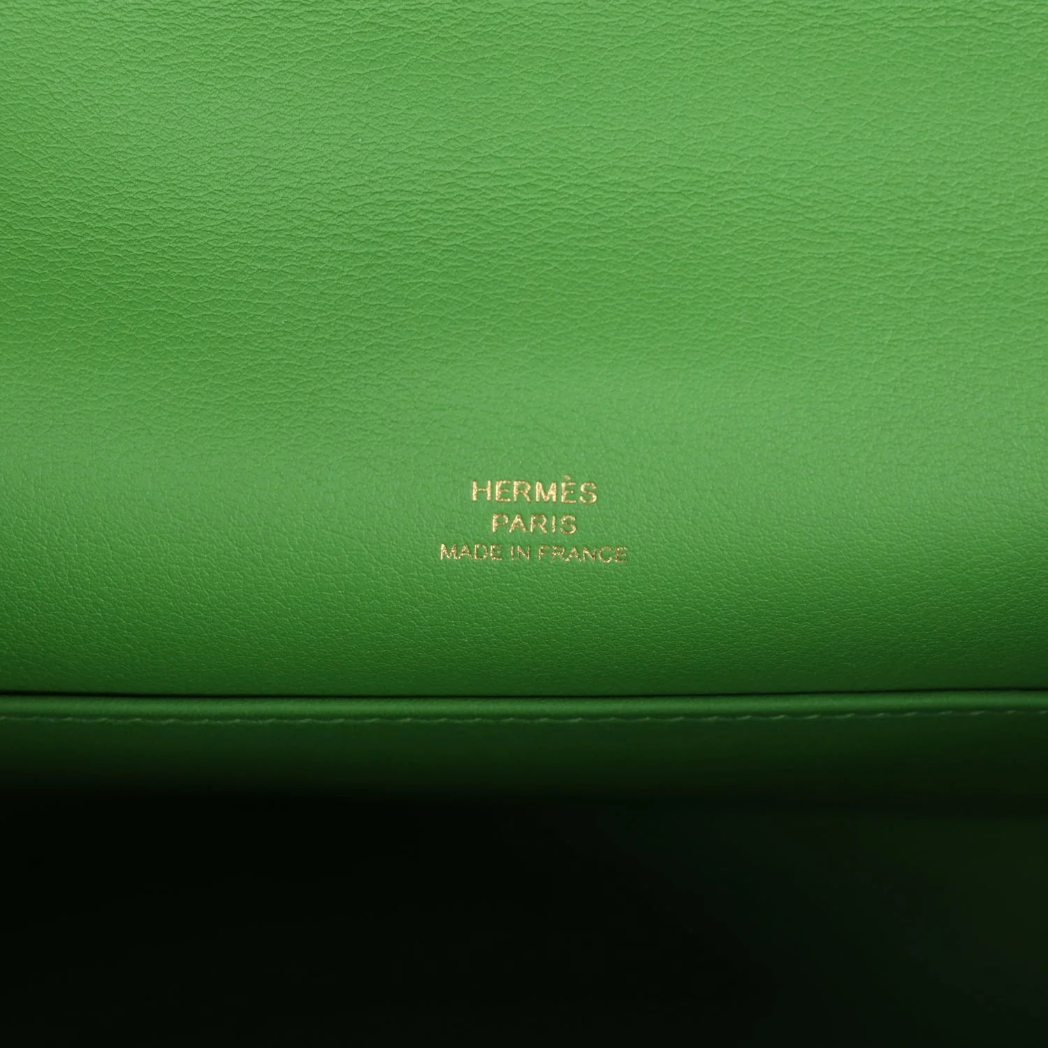 Kelly Pochette Vert Yucca Swift Gold Hardware