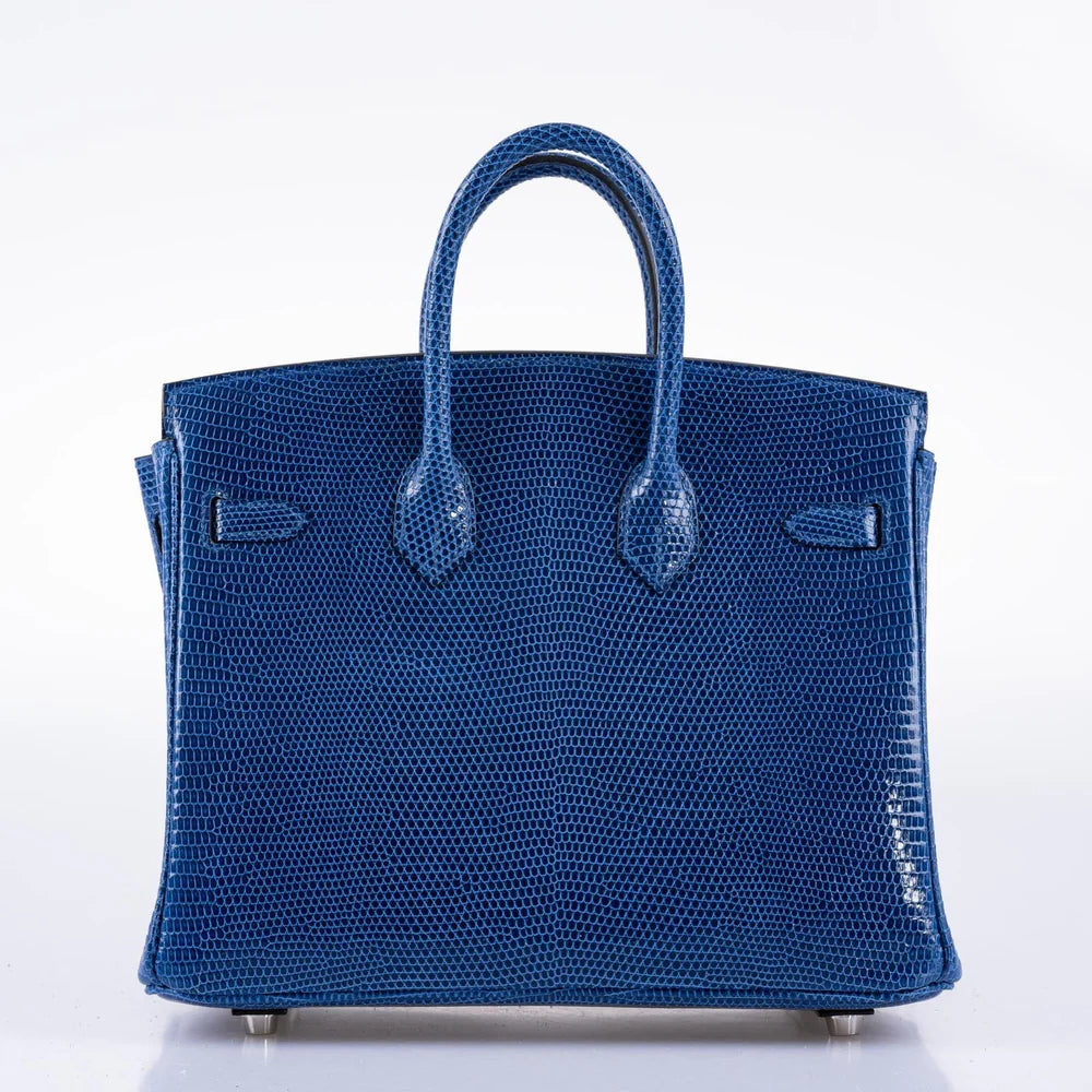 BIRKIN 25 BLUE SAPPHIRE NILOTICUS LIZARD PALLADIUM HARDWARE