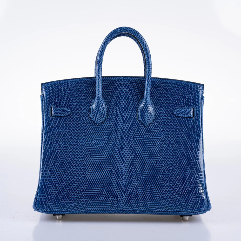 BIRKIN 25 BLUE SAPPHIRE NILOTICUS LIZARD PALLADIUM HARDWARE