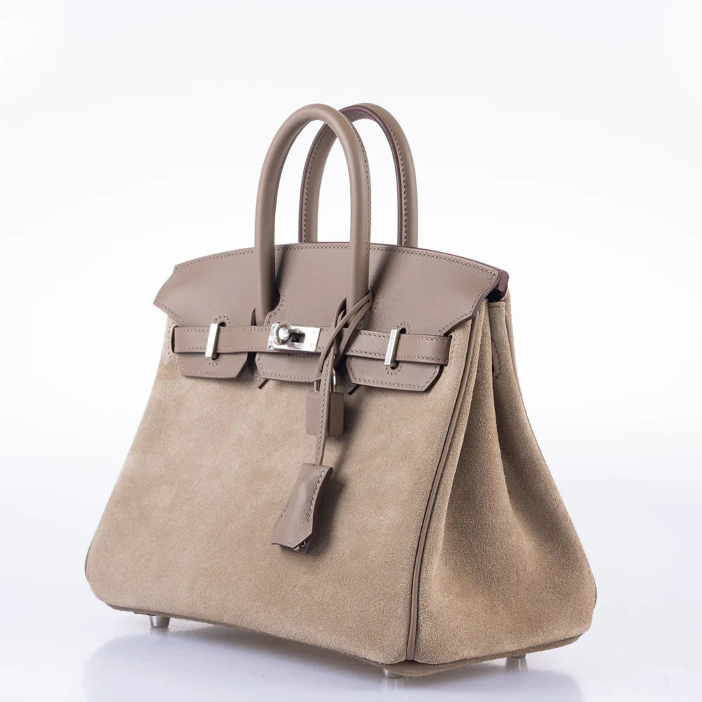 BIRKIN 25 GRIS CAILLOU & ETOUPE GRIZZLY AND SWIFT PALLADIUM HARDWARE
