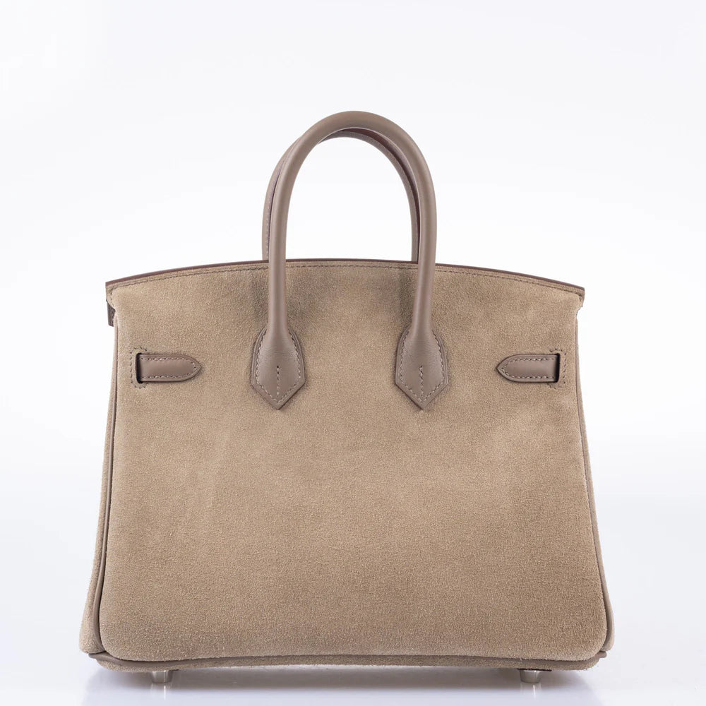 BIRKIN 25 GRIS CAILLOU & ETOUPE GRIZZLY AND SWIFT PALLADIUM HARDWARE