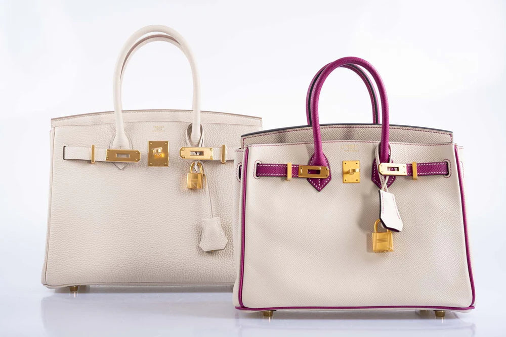 BIRKIN 25 HSS ROSE POURPRE AND CRAIE EPSOM WITH BRUSHED GOLD HARDWARE