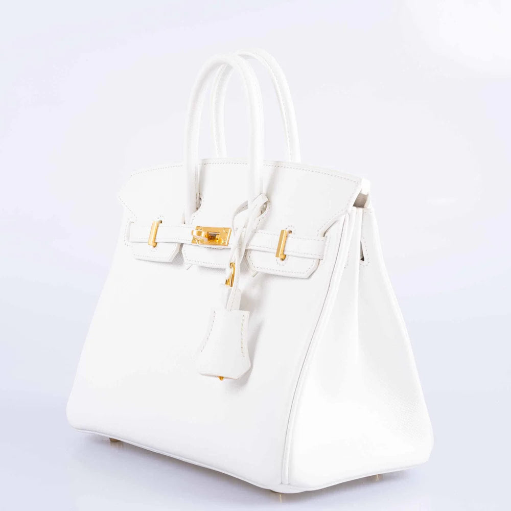 BIRKIN 25 WHITE EPSOM WITH GOLD HARDWARE