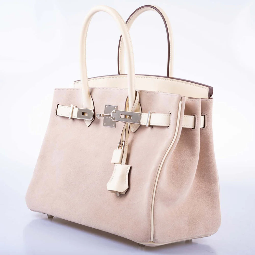 BIRKIN 30 GLYCINE GRIZZLY AND NATA SWIFT PALLADIUM HARDWARE