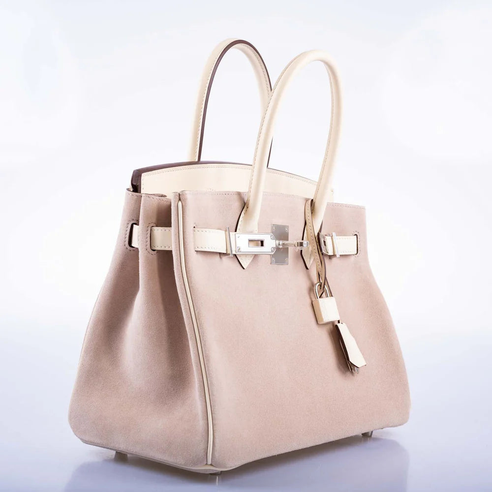 BIRKIN 30 GLYCINE GRIZZLY AND NATA SWIFT PALLADIUM HARDWARE