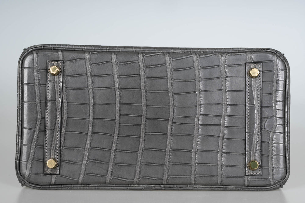 BIRKIN 30 GRAPHITE MATTE ALLIGATOR GOLD HARDWARE