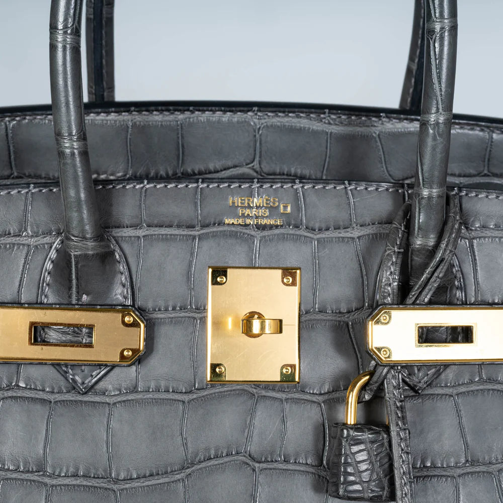 BIRKIN 30 GRAPHITE MATTE ALLIGATOR GOLD HARDWARE