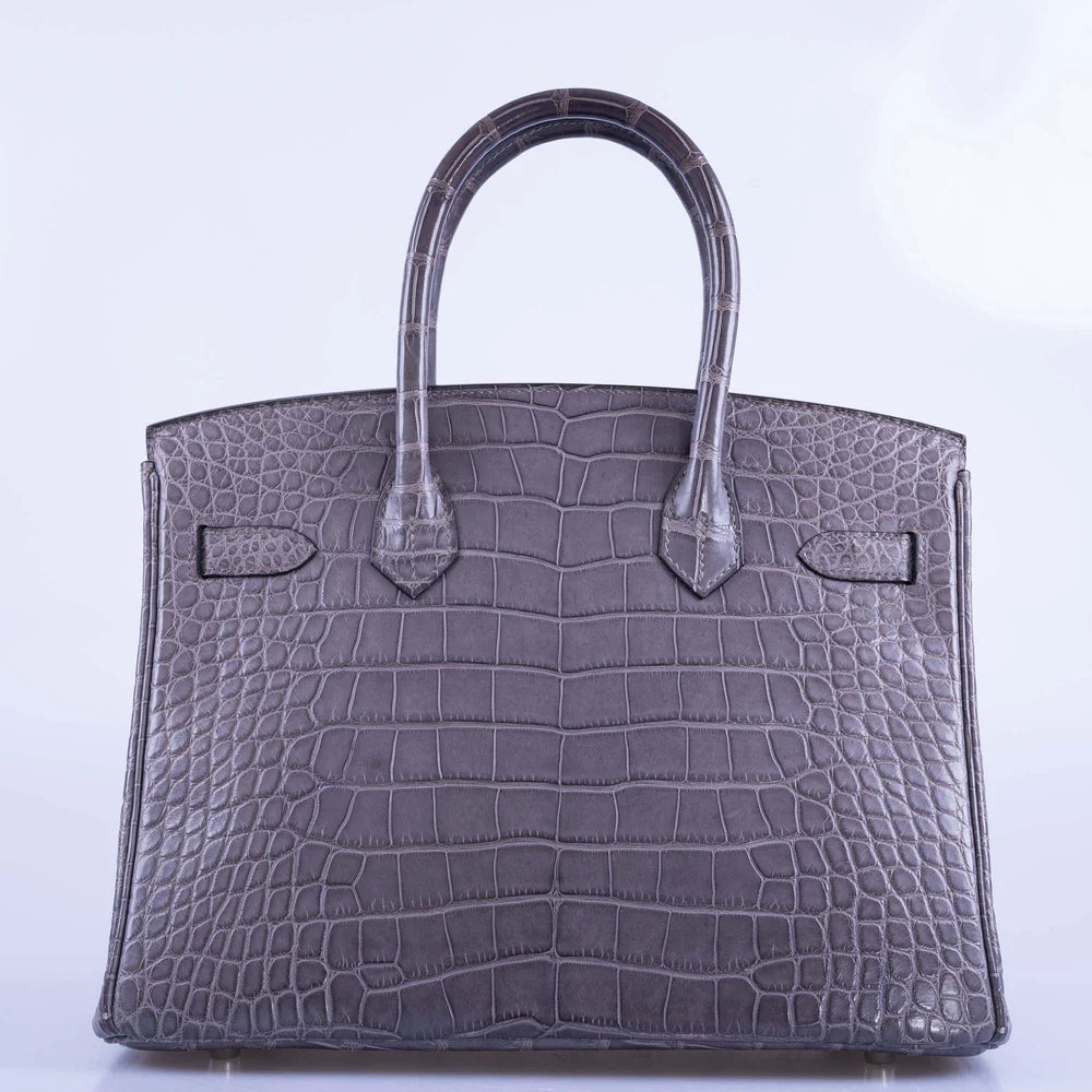 BIRKIN 30 GRIS PARIS MATTE ALLIGATOR WITH PALLADIUM HARDWARE