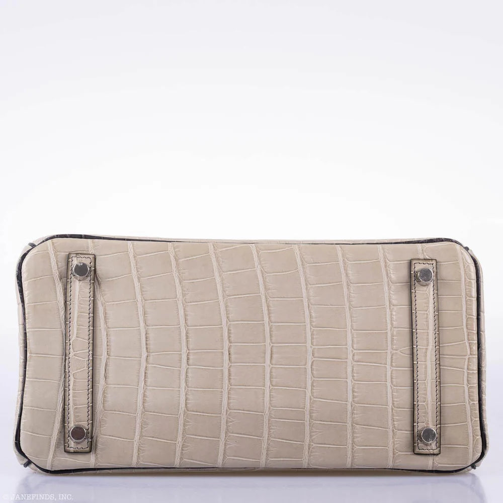 BIRKIN 30 HSS BETON & GRAPHITE MATTE ALLIGATOR BRUSHED PALLADIUM HARDWARE