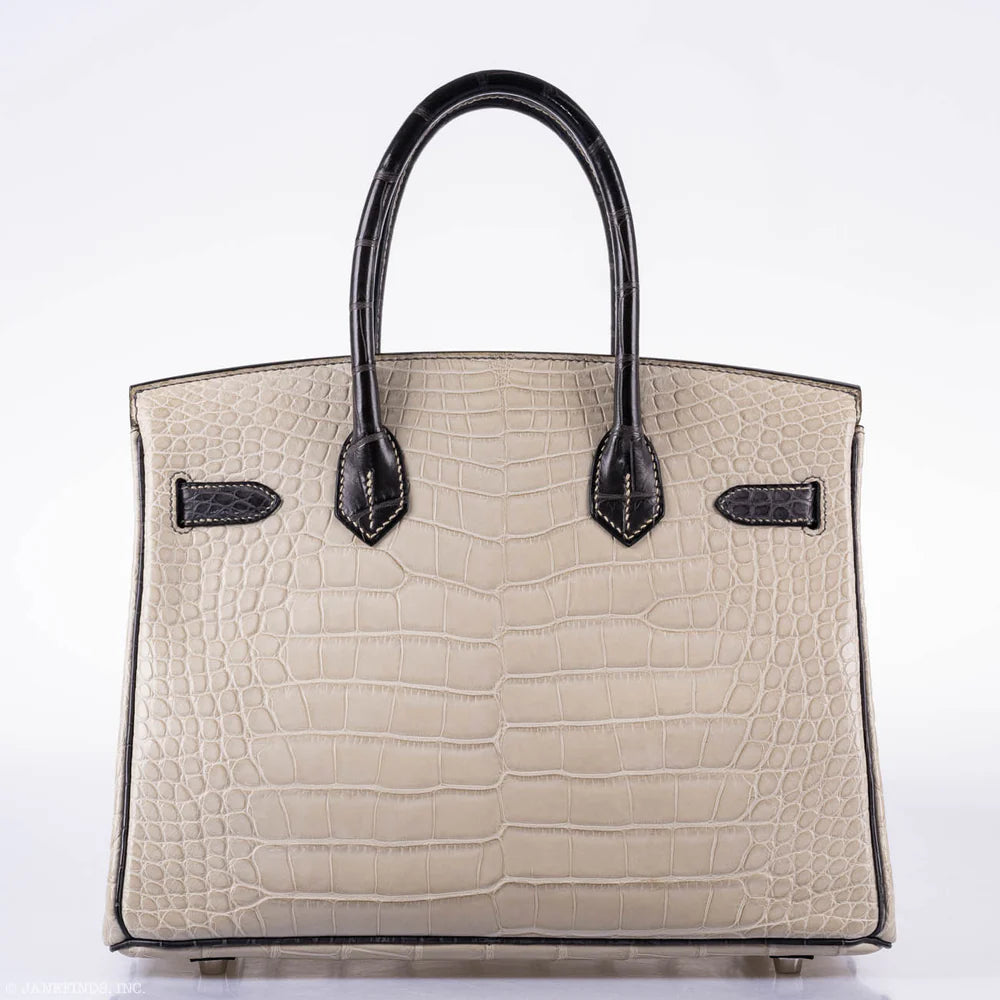 BIRKIN 30 HSS BETON & GRAPHITE MATTE ALLIGATOR BRUSHED PALLADIUM HARDWARE