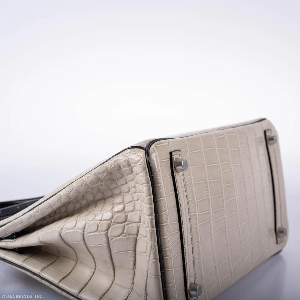 BIRKIN 30 HSS BETON & GRAPHITE MATTE ALLIGATOR BRUSHED PALLADIUM HARDWARE