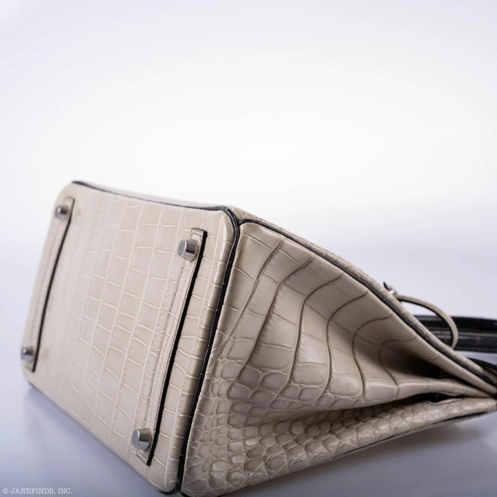 BIRKIN 30 HSS BETON & GRAPHITE MATTE ALLIGATOR BRUSHED PALLADIUM HARDWARE