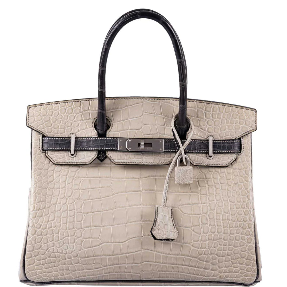 BIRKIN 30 HSS BETON & GRAPHITE MATTE ALLIGATOR BRUSHED PALLADIUM HARDWARE