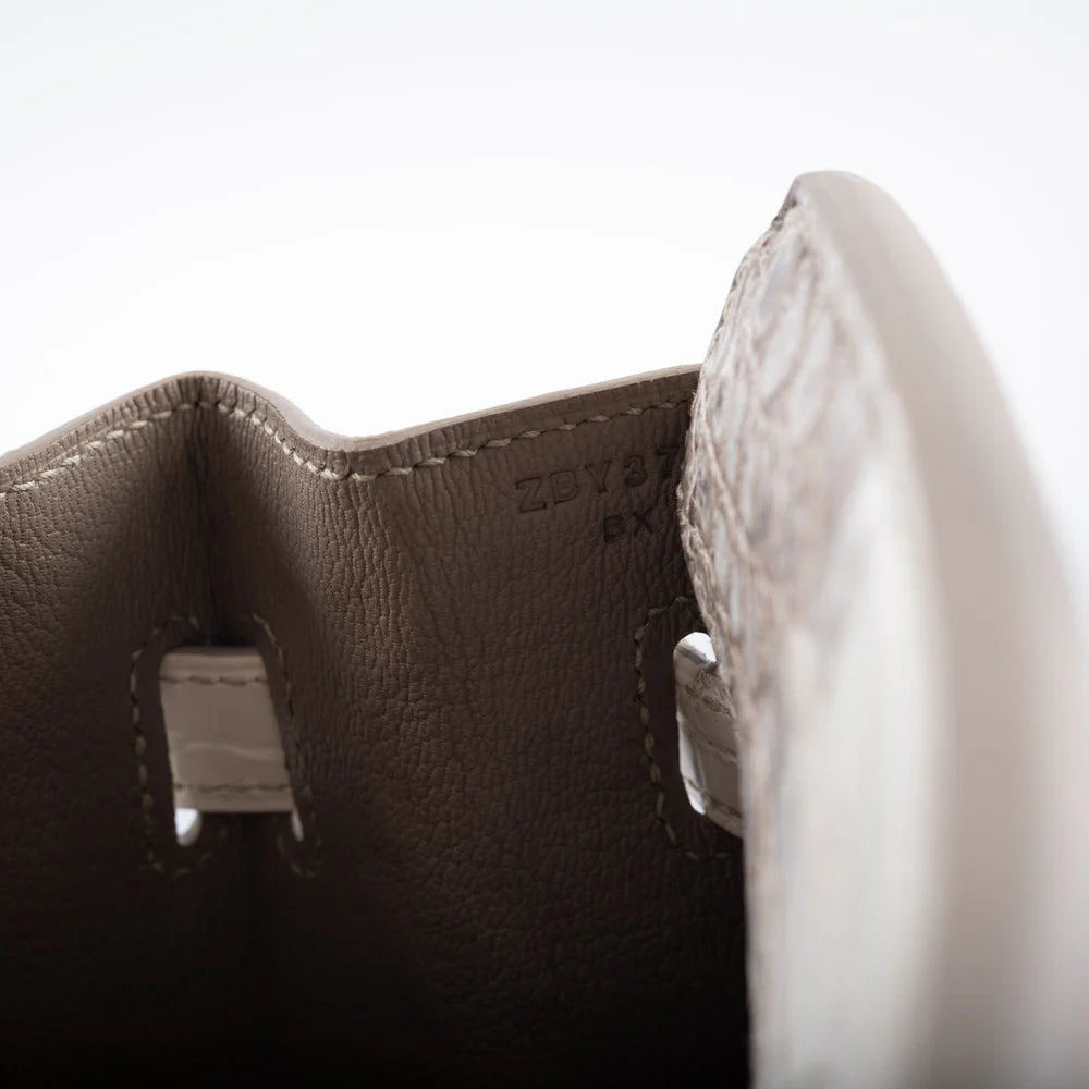 BIRKIN 30 MATTE HIMALAYAN NILOTICUS CROCODILE PALLADIUM HARDWARE