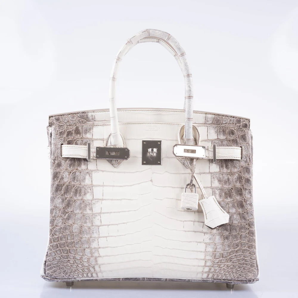 BIRKIN 30 MATTE HIMALAYAN NILOTICUS CROCODILE PALLADIUM HARDWARE
