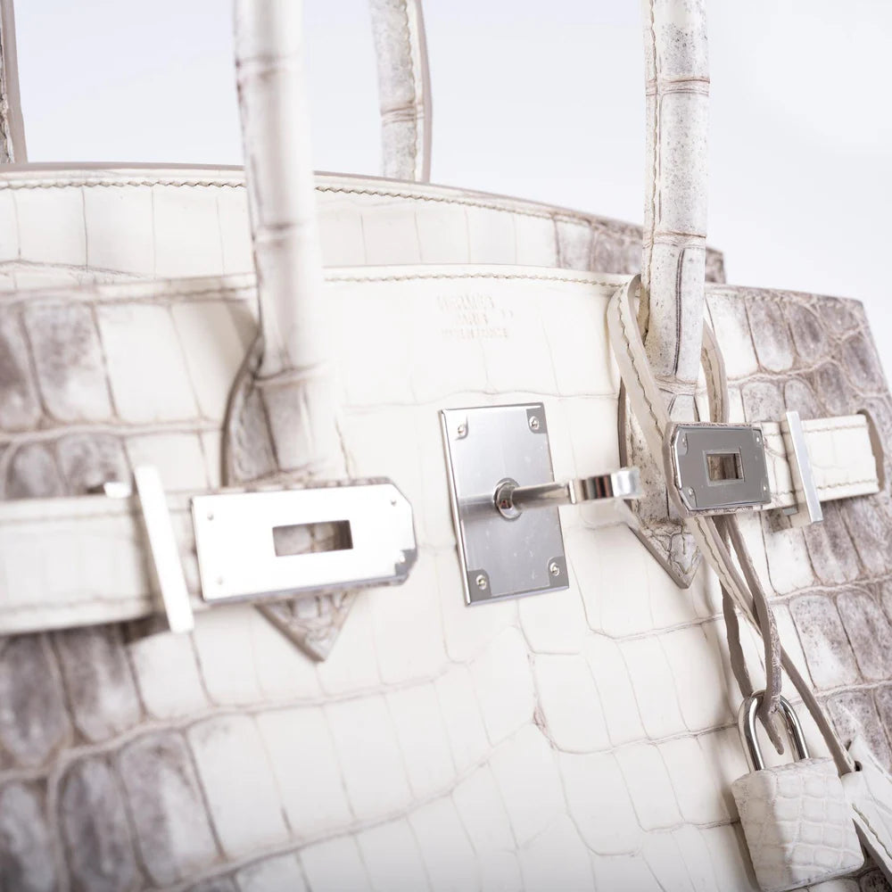 BIRKIN 30 MATTE HIMALAYAN NILOTICUS CROCODILE PALLADIUM HARDWARE