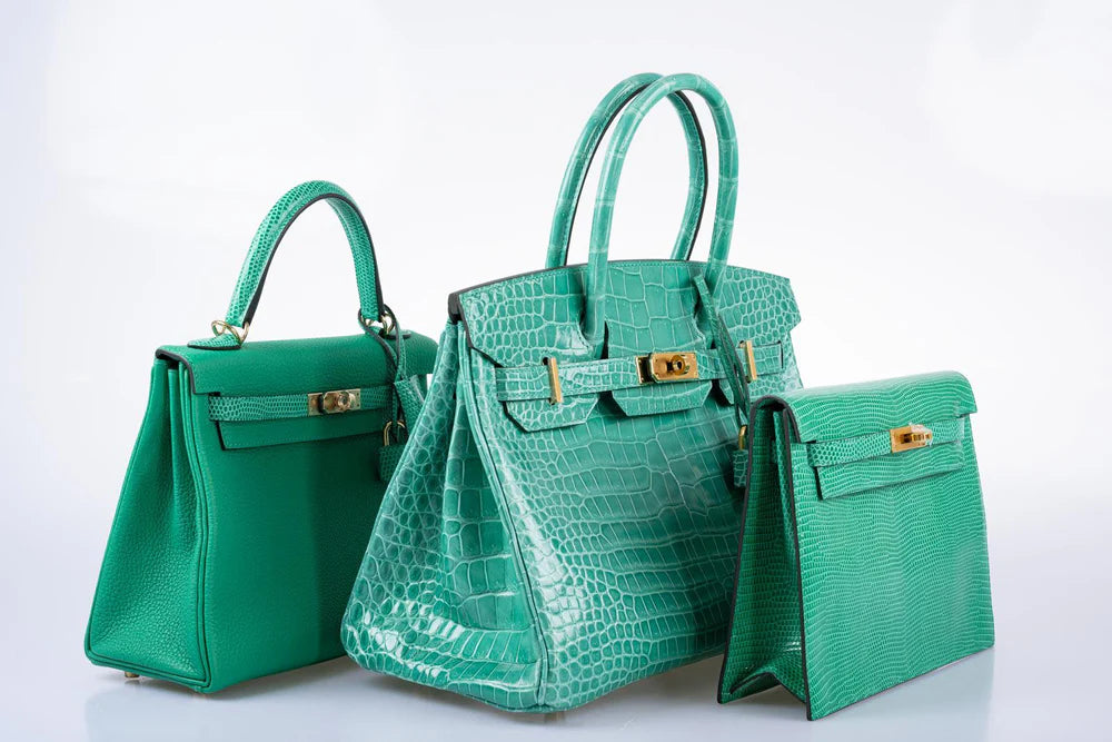 BIRKIN 30 VERT JADE SHINY POROSUS CROCODILE GOLD HARDWARE