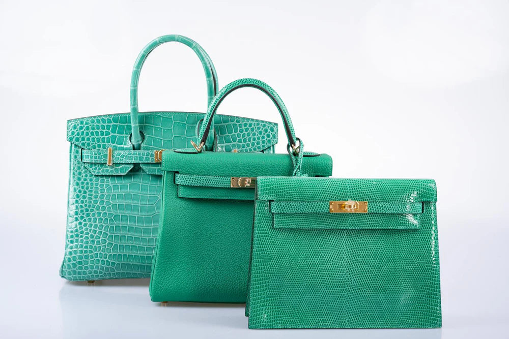 BIRKIN 30 VERT JADE SHINY POROSUS CROCODILE GOLD HARDWARE