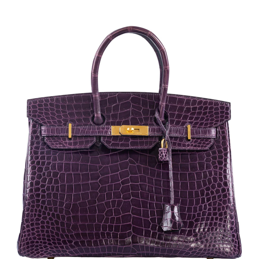 BIRKIN 25 GRIS CAILLOU & ETOUPE GRIZZLY AND SWIFT PALLADIUM HARDWARE (CopHERMÈS BIRKIN 35 AMETHYST POROSUS CROCODILE WITH GOLD HARDWAREy)