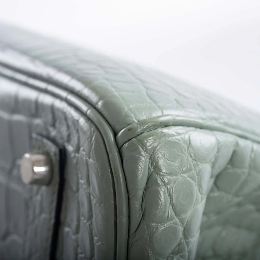 BIRKIN 35 CIEL MATTE ALLIGATOR PALLADIUM HARDWARE