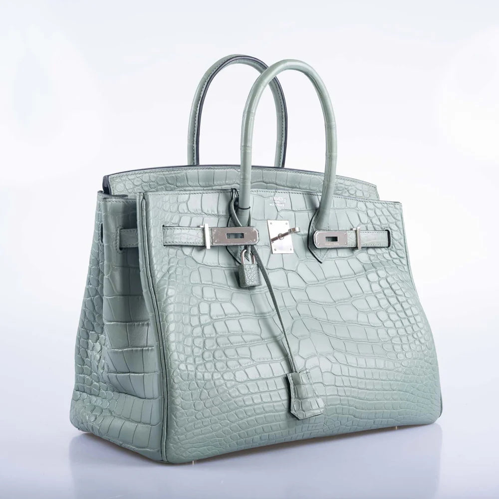 BIRKIN 35 CIEL MATTE ALLIGATOR PALLADIUM HARDWARE