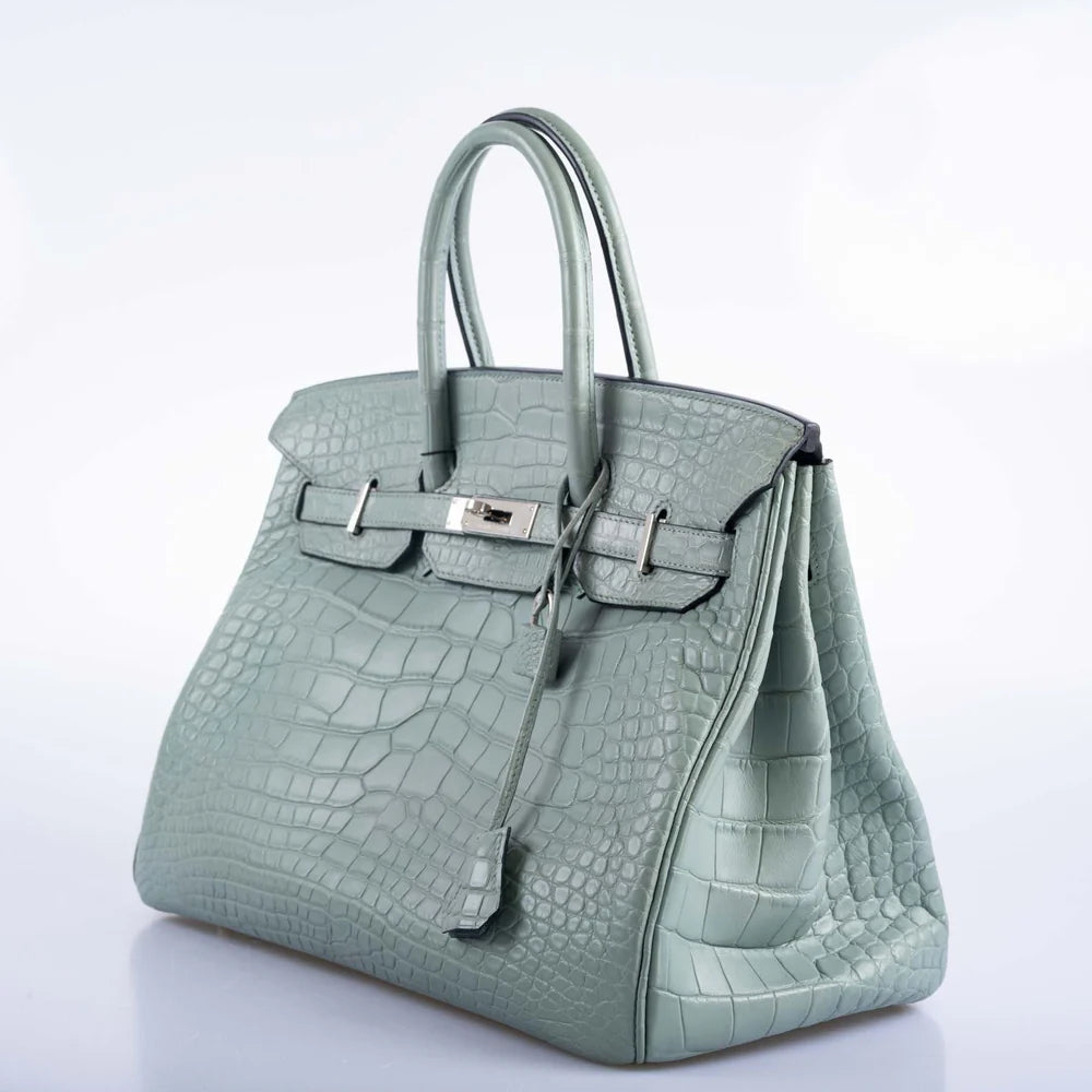 BIRKIN 35 CIEL MATTE ALLIGATOR PALLADIUM HARDWARE