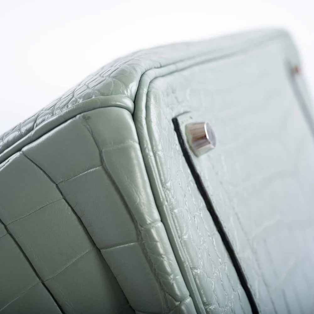 BIRKIN 35 CIEL MATTE ALLIGATOR PALLADIUM HARDWARE