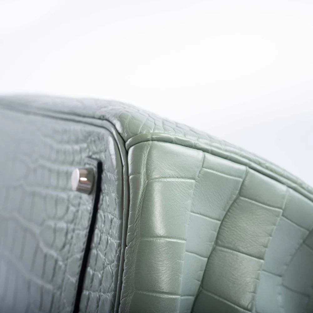 BIRKIN 35 CIEL MATTE ALLIGATOR PALLADIUM HARDWARE