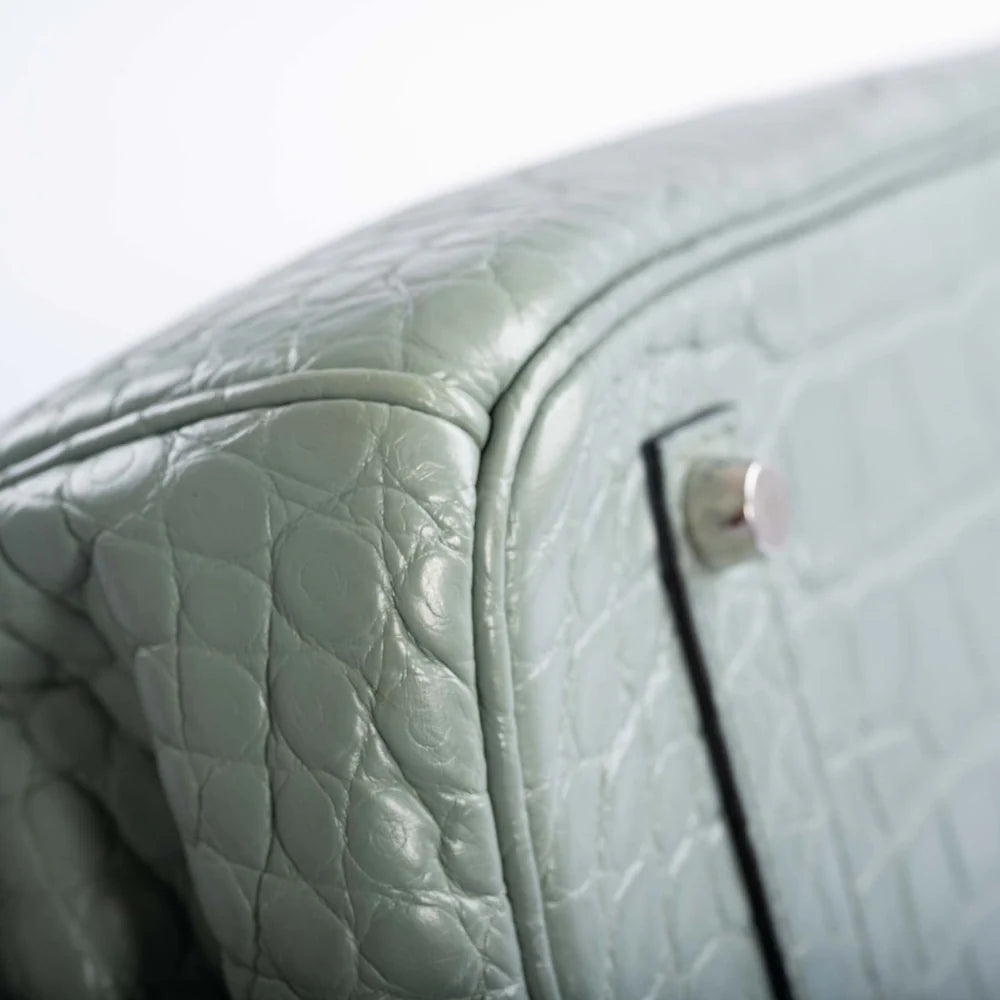 BIRKIN 35 CIEL MATTE ALLIGATOR PALLADIUM HARDWARE