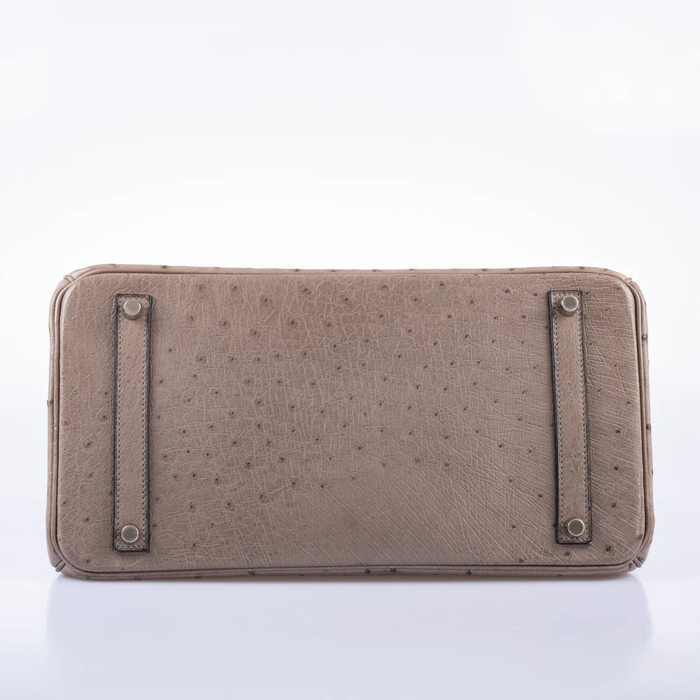 BIRKIN 35 GRIS TOURTERELLE OSTRICH PALLADIUM HARDWARE