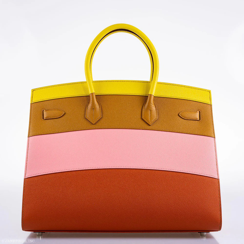BIRKIN 35 SELLIER "SUNRISE" RAINBOW EPSOM PALLADIUM HARDWARE