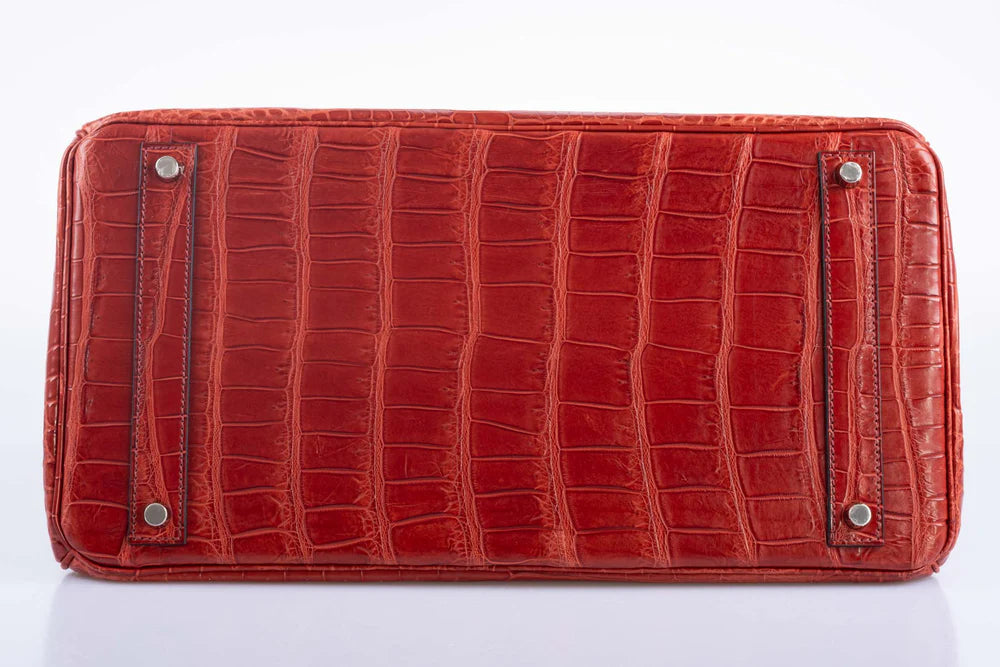 BIRKIN 40 ROUGE H MATTE POROSUS CROCODILE WITH PALLADIUM HARDWARE