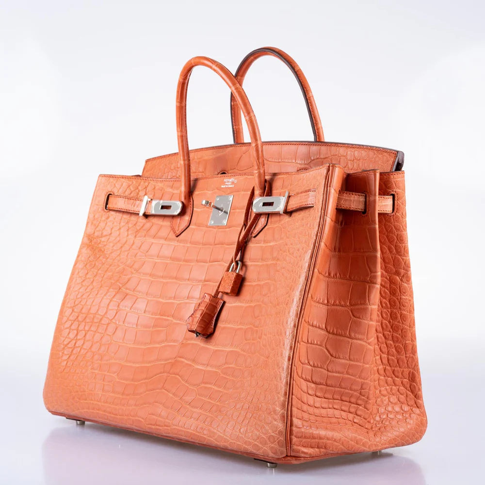BIRKIN 40 SANGUINE MATTE ALLIGATOR PALLADIUM HARDWARE