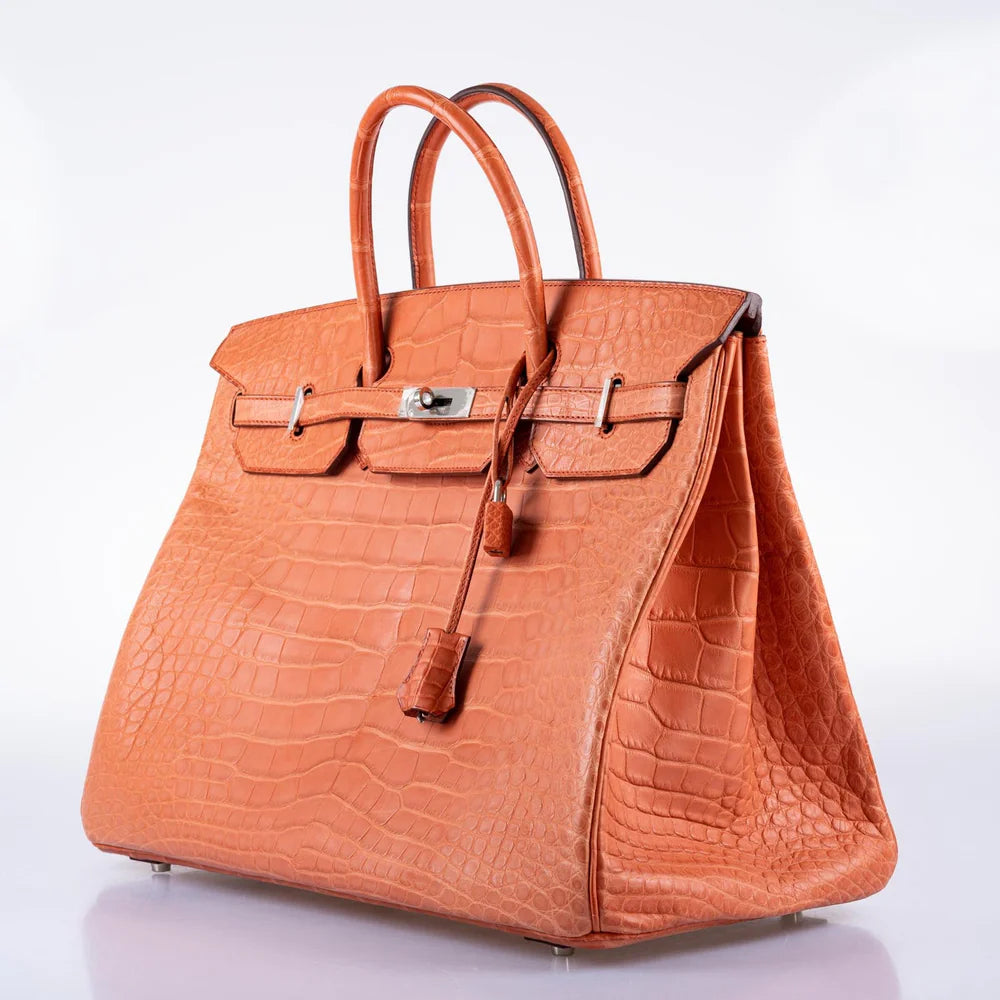 BIRKIN 40 SANGUINE MATTE ALLIGATOR PALLADIUM HARDWARE
